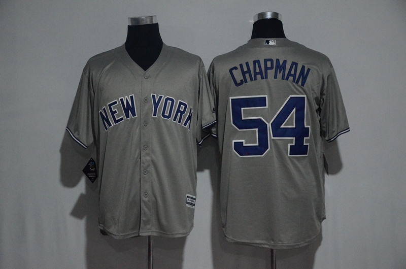 2017 MLB New York Yankees #54 Chapman Grey Jerseys